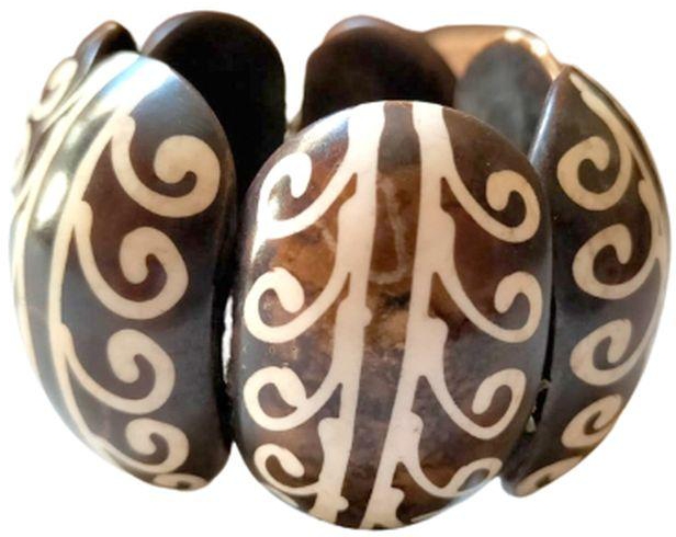 Sherif Gemstones Handcrafted Bone Bracelet - Natural Stretch Bracelet