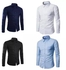 4 In 1 Quality Set Of Formal Men Shirts - Navy Blue, White, Black & Blue