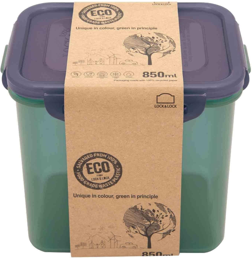 Lock &amp; Lock Eco Rectangular Food Container Green/Purple 850ml
