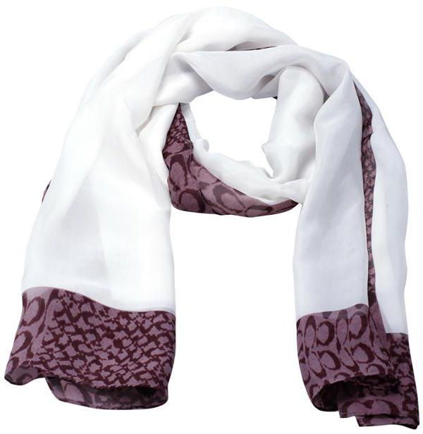 Qatarian Indian Company Patterned Scarf - White/Brown
