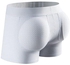 Mens Padded Backside Enhancer Underwear Sexy Mesh Breathable Boxer Briefs with Hip Pad Shorts, Removable, M-2XL (Color : White, Size : L)