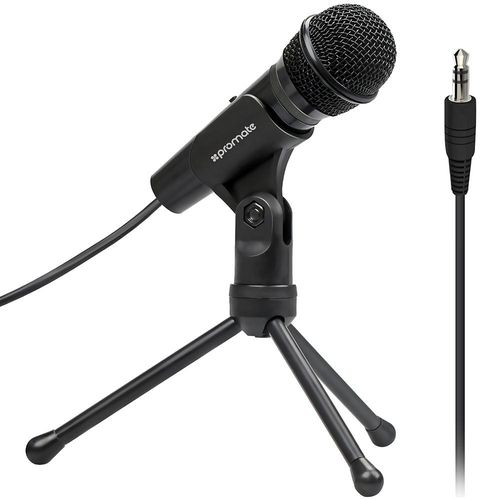 Promate  Condenser Microphone, 3.5mm Connector Stereo Multimedia Condenser Vocal Microphone Stand for Laptop, PC, Digital Voice Recorder PC, Tweeter-9
