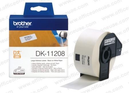 Brother DK-11208 Large Address Labels, 38 x 90 mm, 400/roll, White