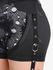 Gothic Mesh Overlay Tie Dye Grommets Buckle Garter Shorts - M | Us 10