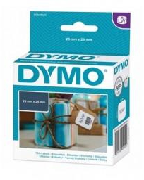 DYMO Square Multipurpose Labels, White Paper, 25 x 25 mm, [750 Labels/Roll] 30332 / S0929120