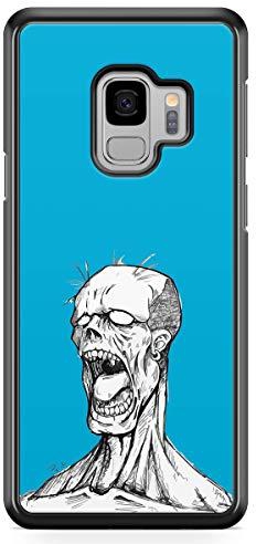 Phone Case Cool Zombie Samsung S9 Case Transparent edge Blue Minimal Skull Transparent edge S9 Cover