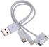 Universal 3 in1 USB Charger Cable Cord Lead 30pin&8pin&M5 For iPhone 5/5s/6 4S Samsung/sony/LG/iPad