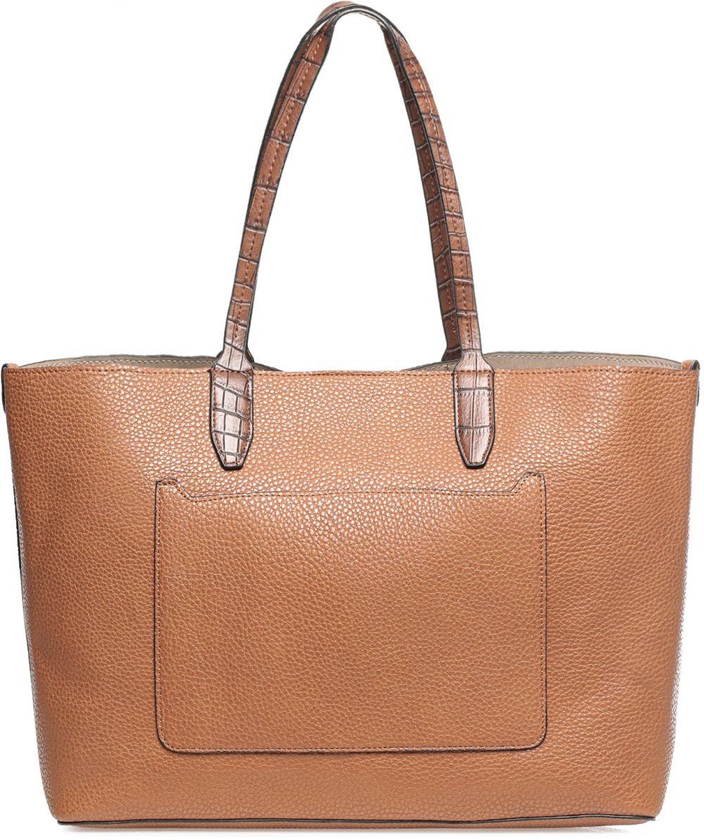 Mondani MN69053 Loren Pebble Tote Bag for Women - Cognac/Mahogany