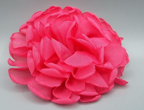 Fashion Pink Shocking-Vintage Burn Edge Chiffon Flower For Children Hair Accessories Artificial Fabric Flowers For Headbands