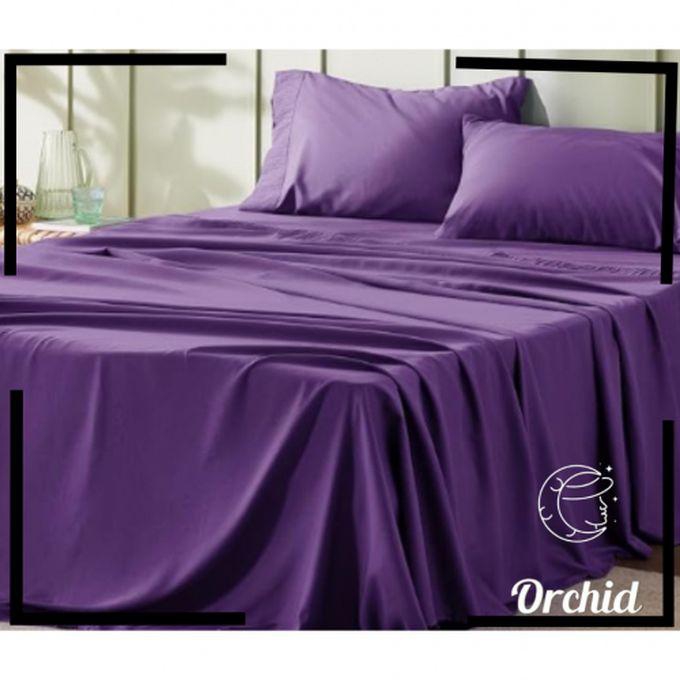 Orchid Cotton Bed Sheet Set - 4 Pcs -Purple