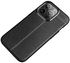IPhone 14 Pro Cover , Carbon Fiber Litchi Pattern Case, Anti-Slip Case, Slim Shock Absorption Cover - Black