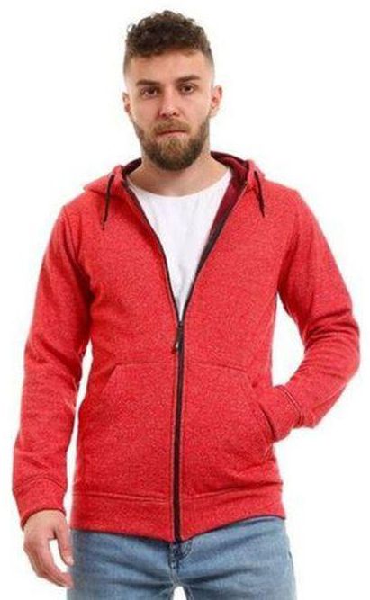Andora Inner Velour Hooded Sweatshirt - Heather Red