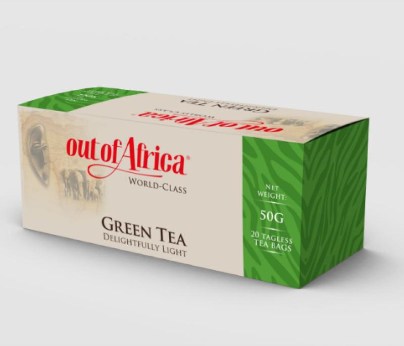OUT OF AFRICA GREEN TEA 50G TAGLESS TEA BAGS 20'S