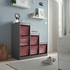 TROFAST Storage combination with boxes - grey/light red 99x44x94 cm