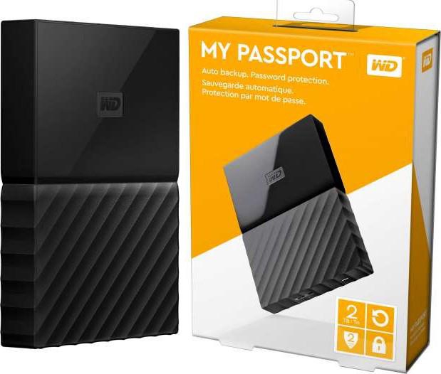WD 2TB Black My Passport  Portable External Hard Drive - USB 3.0 (Black) | WDBS4B0020BBK-WESN