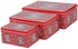 Candy storage cans set 3 pieces Red