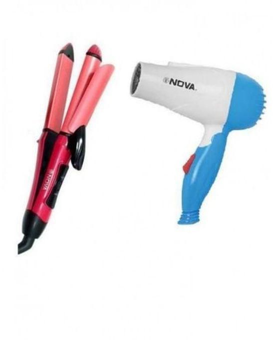 Nova 2 In 1 Hair Straightener/Curler And Professional Hair Dryer.