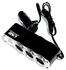 3-Socket USB Vehicle Power Supply Expansion Adapter - Black