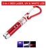 3in1 LED Laser Pen Pointer Flashlight Torch Beam Light Keychain- Red