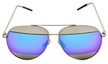 Split Mirror Oversized Aviator Sunglasses