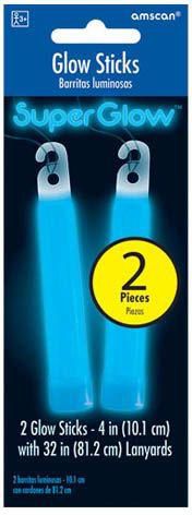 2 Pack of Lanyard Glow Sticks Blue 10cm Glowstick Light Stick Free Shipping 