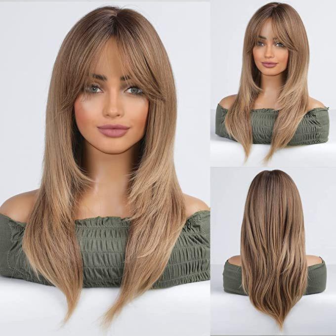 Ladies Straight Hair Wig - Long - Medium Brown