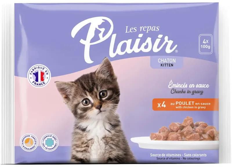 Les Repas Plaisir Chunks In Gravy Wet Cat Food (Chicken, Kitten, 4 x 100 g)