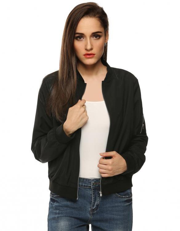 Jacket  For  Women , M , Black , by  Zeagoo