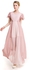 Lebelle18 Ruffle CHiffon Maxi DInner Dress - 6 Size (Pink - Green)