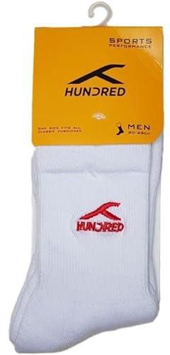 Hundred Quarter Sports Socks, 2-White/Red