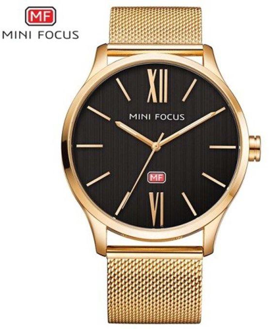 Mini Focus MF0018G Stainless Steel Watch - For Men - Gold