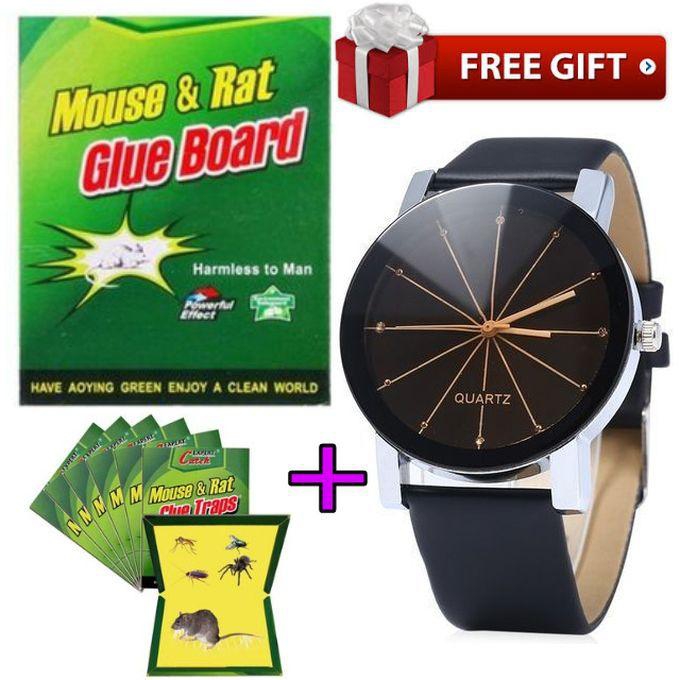 Non-Toxic Mouse Rat Trap Sticky Glue Board+Watch