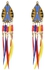 925 Silver Water Drop Color Combination Long Fringed Feather Earrings