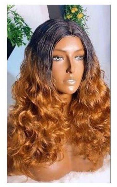 Bouncy Curls Wig With Closure Black And Gold
