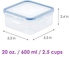 LocknLock Airtight Food Storage Container, 20.29-oz / 2.54-cup, Clear Blue, Square, Plastic