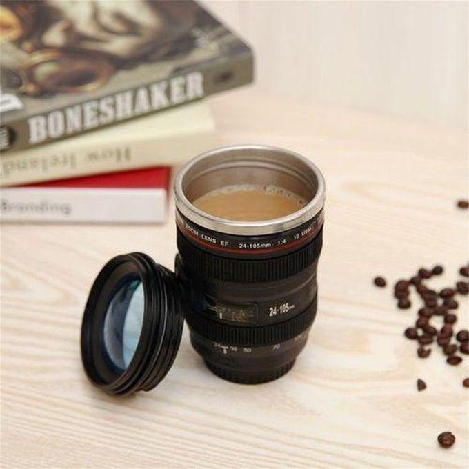 Camera Lens Vacuum Travel Coffee Mug With Lid