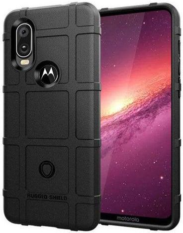 Protection Cover Military AntiFall Soft Cover Case For Moto One Vision, Black