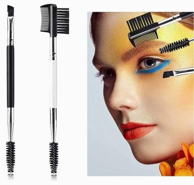Eyebrow Brush and Comb Set, SYOSI Professional Spoolie brushes, Firm Thin Angled Eyebrow Brush, Eyeliner Brush Kit, Precision Application and Blending 2Pcs