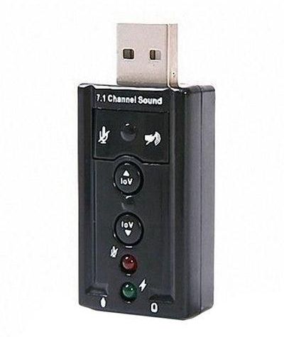 بطاقة صوتية خارجية بقناة وبمنفذ USB 7.1 أسود