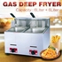 Commerical single/double tank LPG Gas Deep Fryer Steel Gas Frying Machine