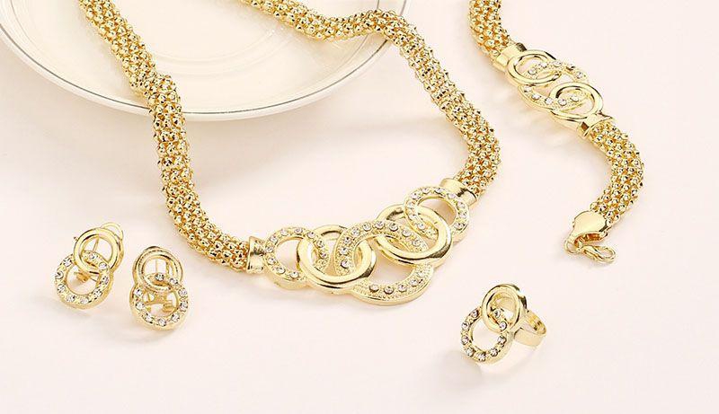 CWEEL 18K Gold plated Jewelry Sets 5 pieces