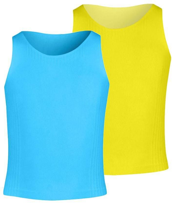 Silvy Set Of 2 Tank Tops For Girls - Light Blue Yellow, 4 - 6 Years