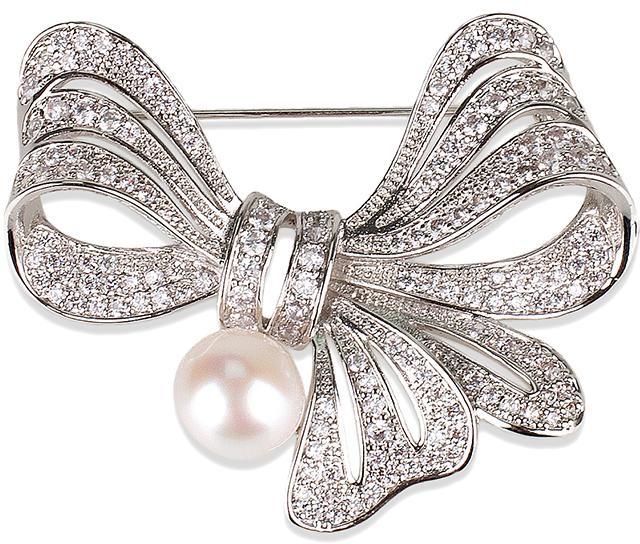 Angie Jewels &amp; Co. Ribbon Fresh Water Pearl Brooch