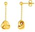 14k Yellow Gold Love Knot Drop Earrings-rx16985