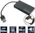 Sedectres 5Gbps High Speed Usb 3.0 Hub 4 Ports USB Splitter Adapter For PC Laptop Notebook-BLACK