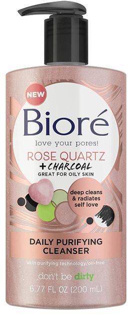 Bioré Rose Quartz + Charcoal Daily Purifying Cleanser - 200ml
