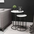 Side Table Set With marble Surface, 2 Pieces, Black- E24