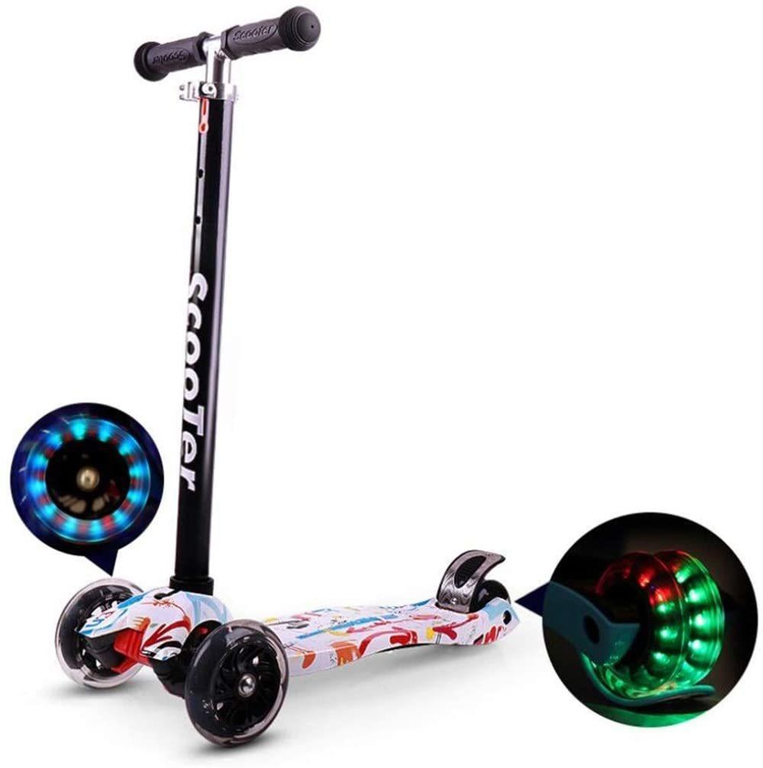 Kids Scooter 3 Wheel 4 Wheel Mini Adjustable Kick Scooter with LED Light Up Wheels