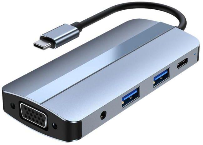 Generic 8 in 1 Type-C to HDMI+Vga+Pd+Sd+Tf+Auido+USB3.2+2.0 Expansion Dock for Macbook Apple Notebook