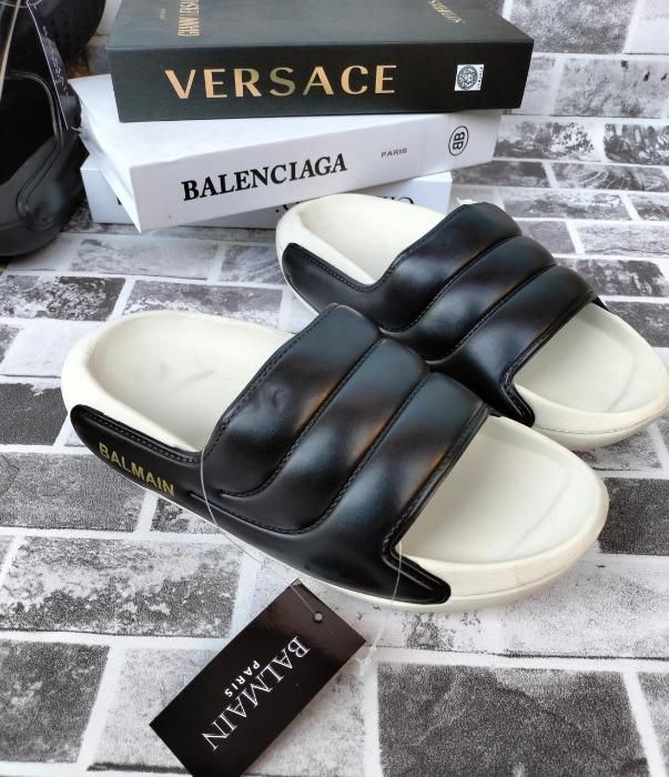 Brand New Versace Black White Type 2 Sandals for Men.